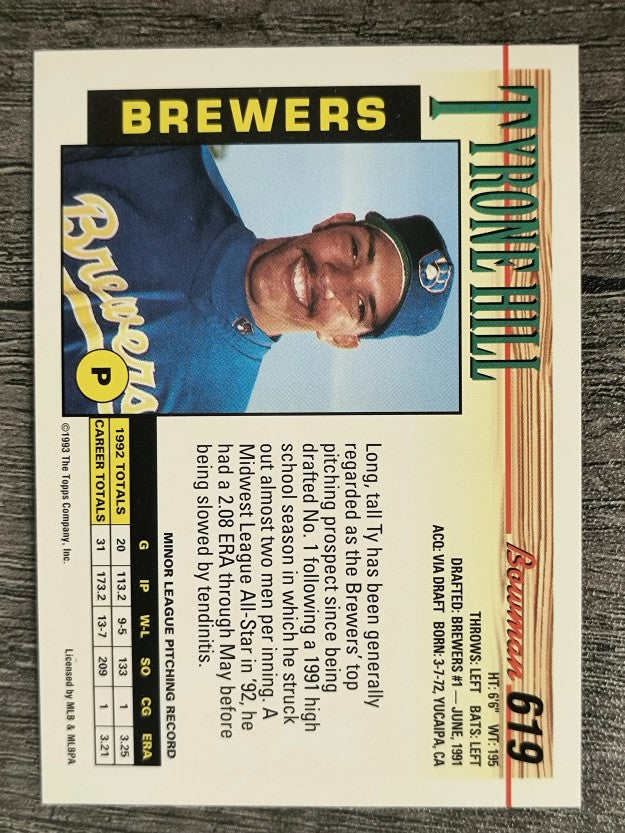 1993 Bowman #619 Tyrone Hill