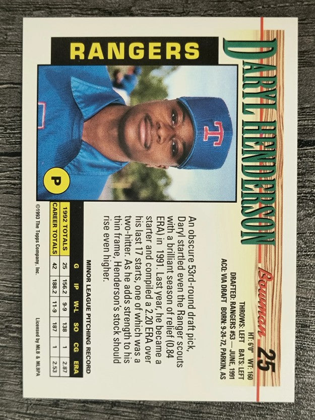 1993 Bowman #25 Daryl Henderson RC