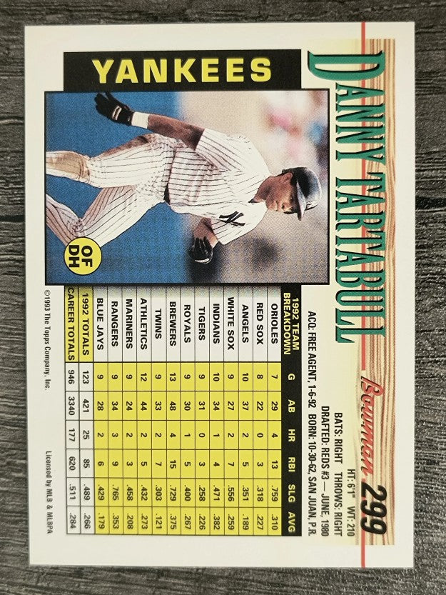 1993 Bowman #299 Danny Tartabull