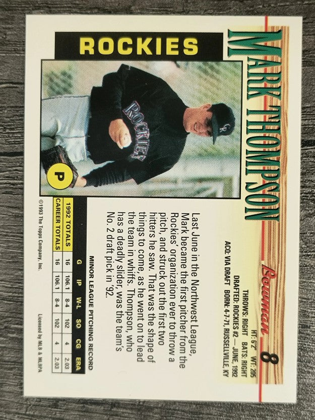 1993 Bowman #8 Mark Thompson RC