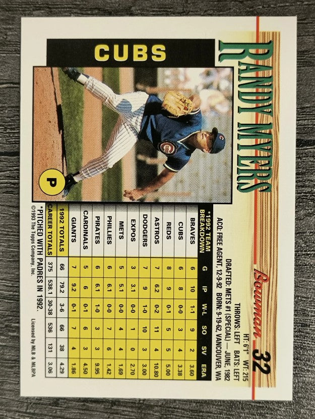 1993 Bowman #32 Randy Myers