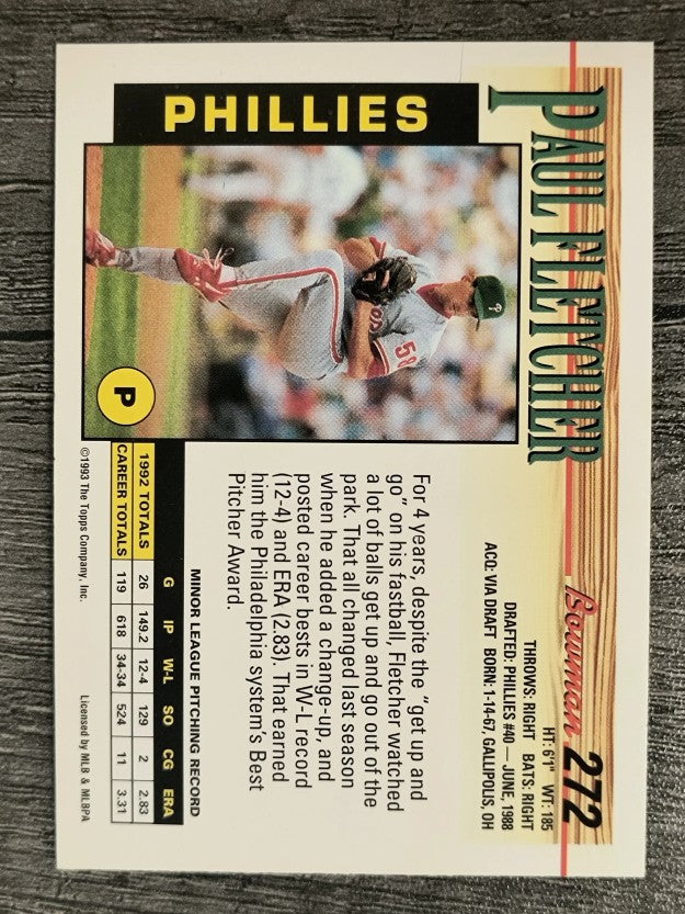 1993 Bowman #272 Paul Fletcher RC