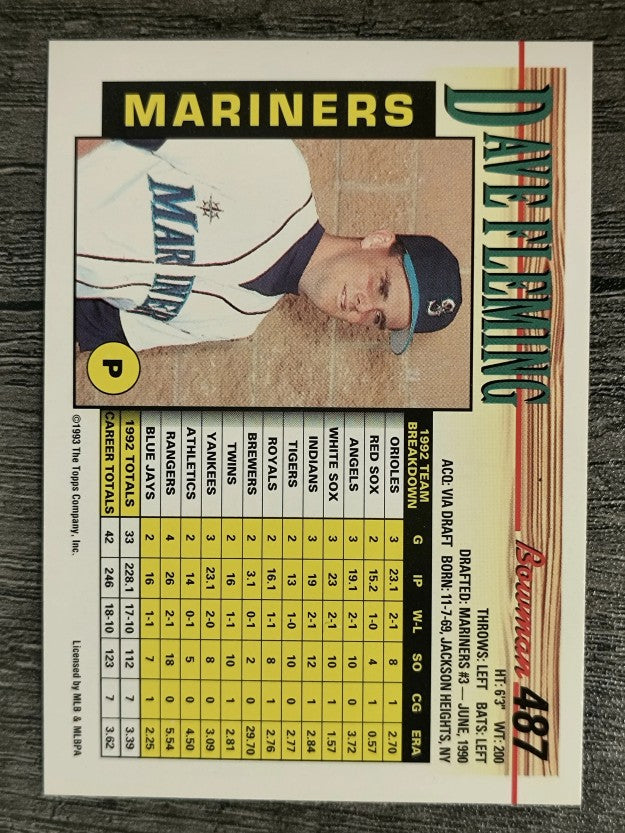 1993 Bowman #487 Dave Fleming