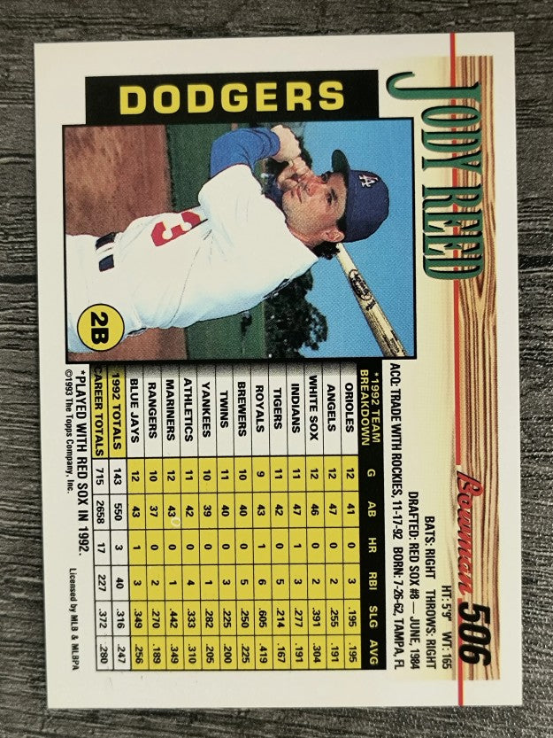 1993 Bowman #506 Jody Reed