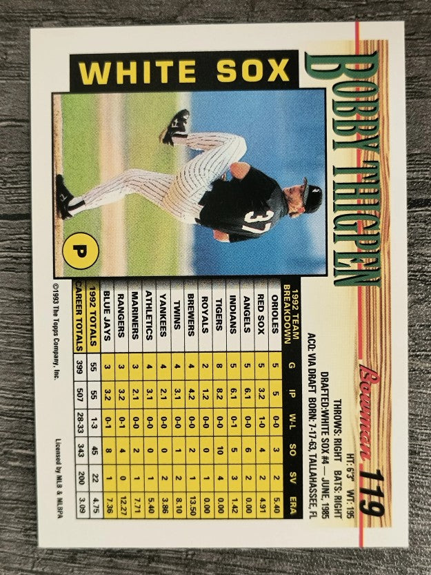 1993 Bowman #119 Bobby Thigpen