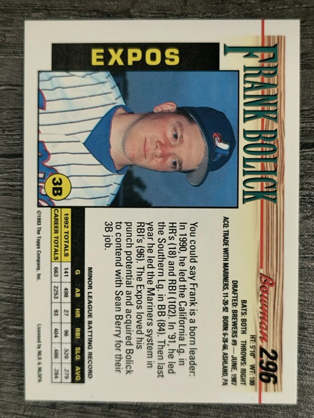 1993 Bowman #296 Frank Bolick