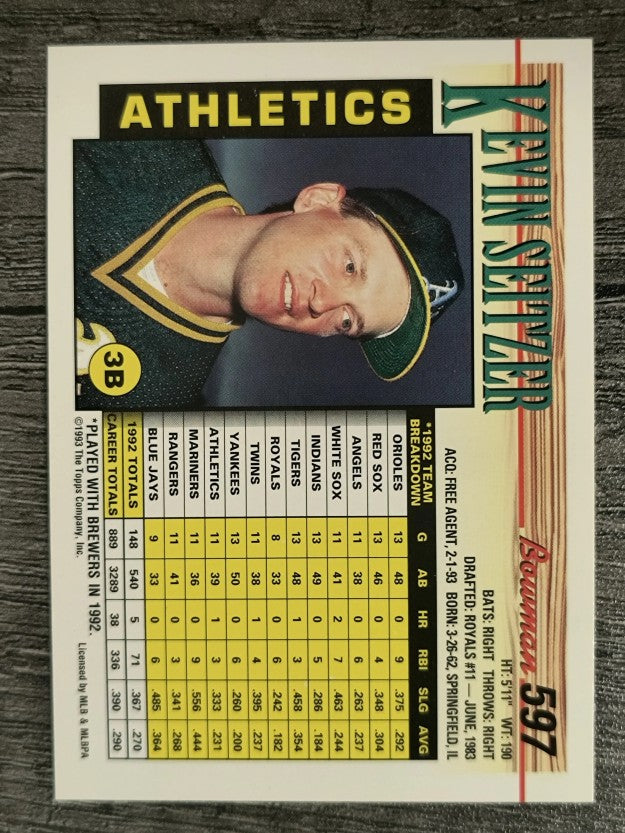 1993 Bowman #597 Kevin Seitzer