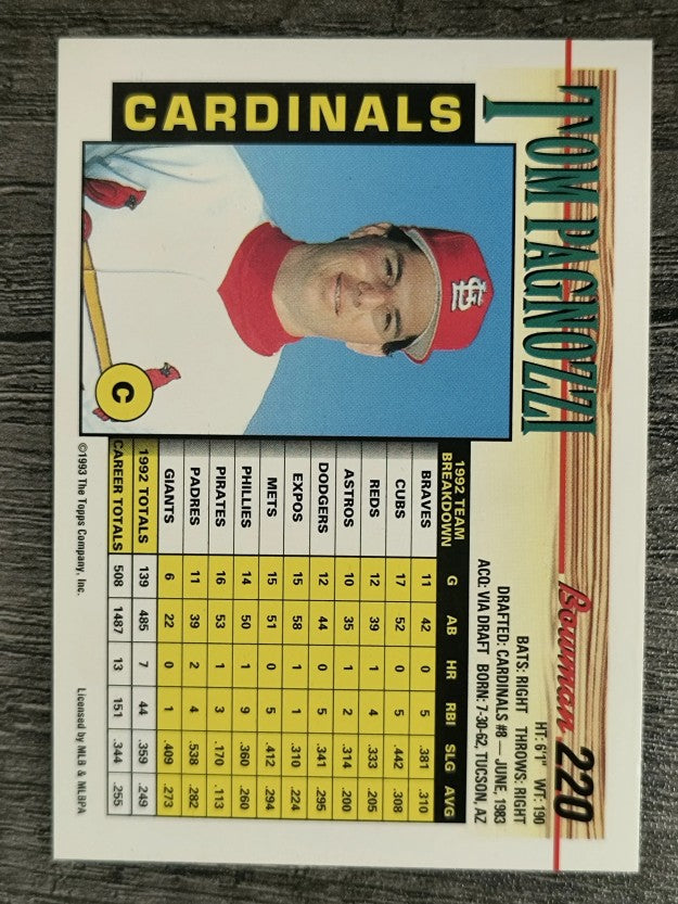 1993 Bowman #220 Tom Pagnozzi