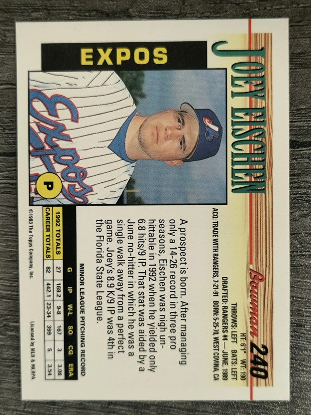 1993 Bowman #240 Joey Eischen RC