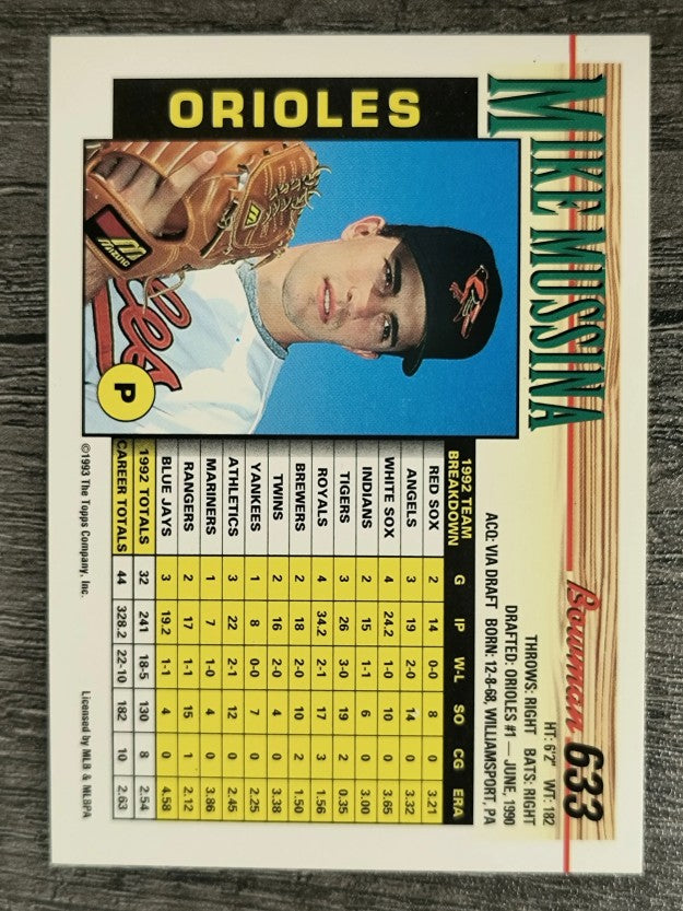 1993 Bowman #633 Mike Mussina