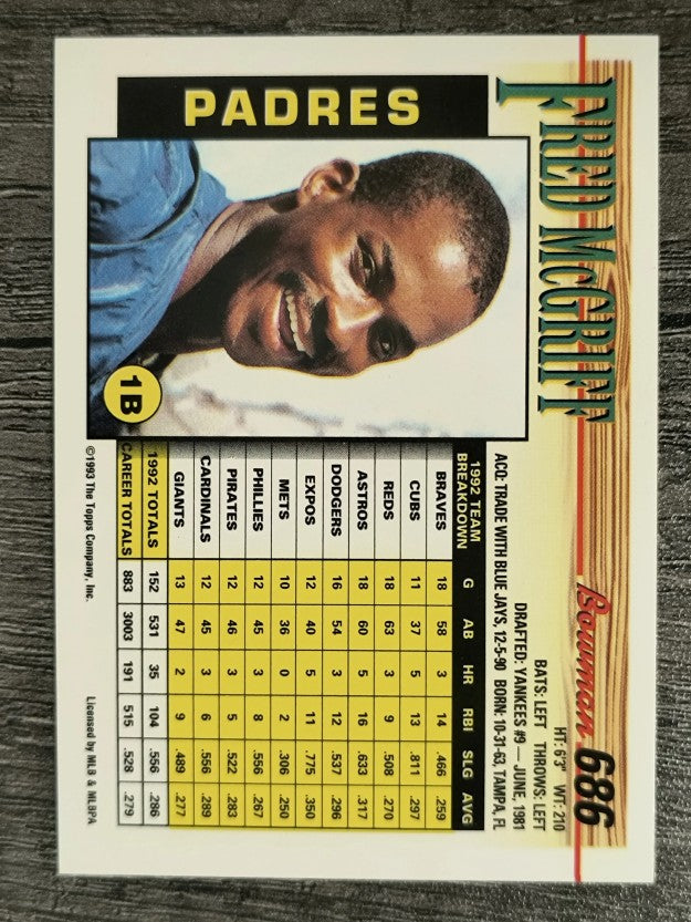 1993 Bowman #686 Fred McGriff