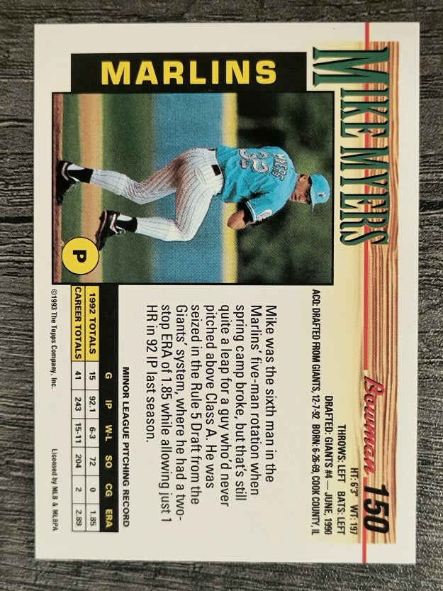 1993 Bowman #150 Mike Myers RC