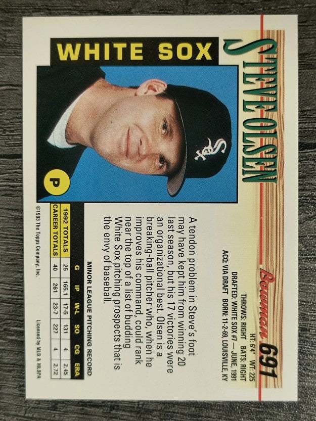 1993 Bowman #691 Steve Olsen RC