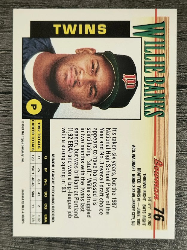 1993 Bowman #76 Willie Banks