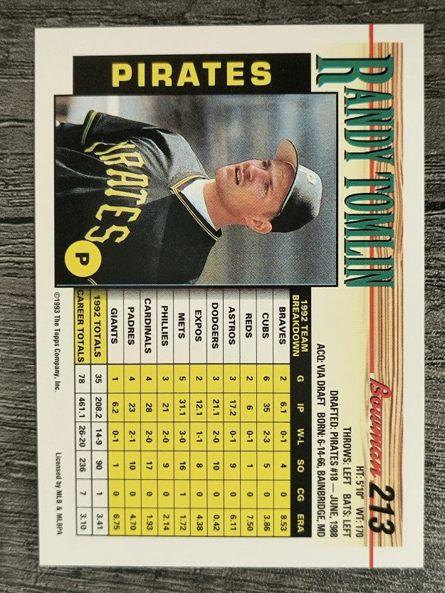1993 Bowman #213 Randy Tomlin