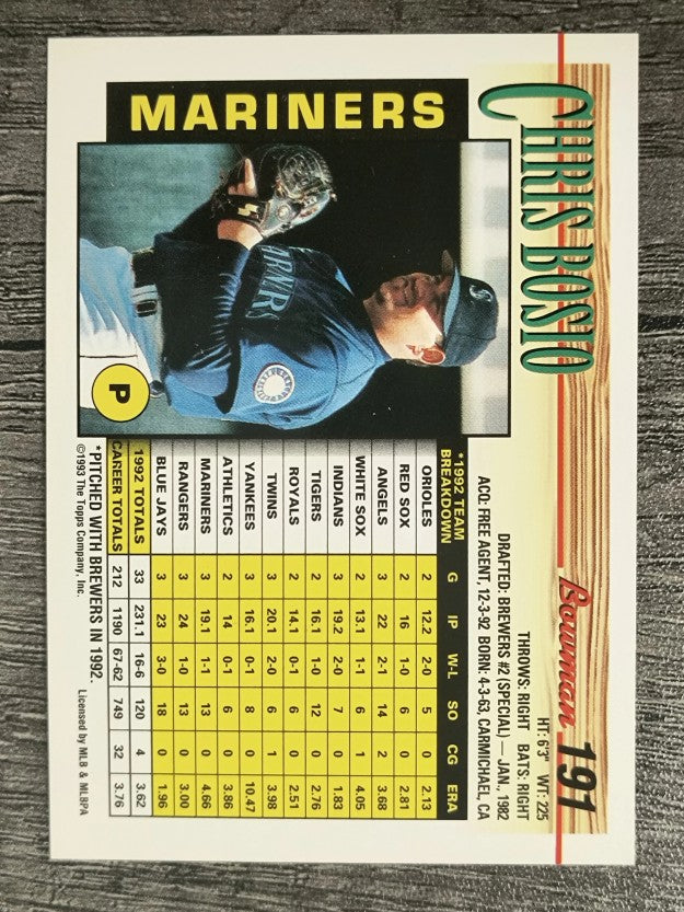 1993 Bowman #191 Chris Bosio