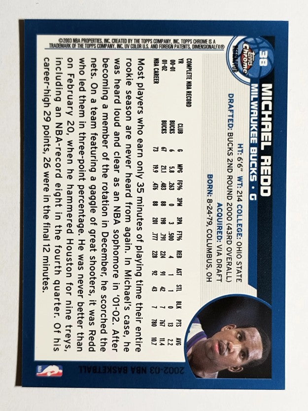 2002-03 Topps Chrome Refractors #38 Michael Redd