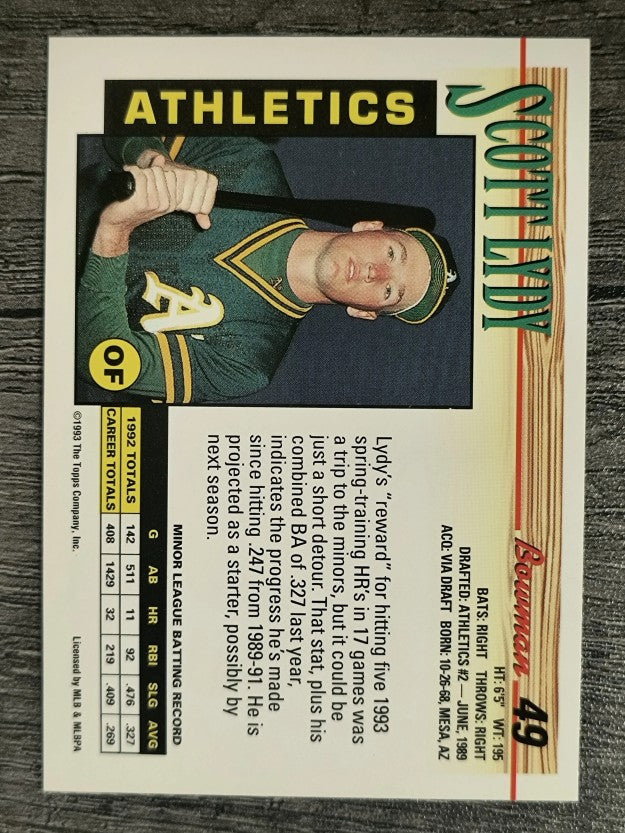 1993 Bowman #49 Scott Lydy RC