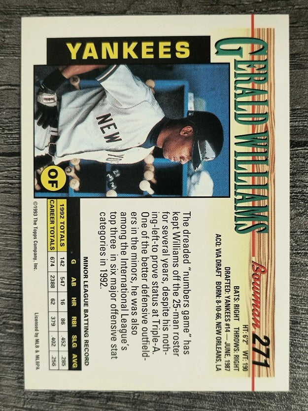 1993 Bowman #271 Gerald Williams