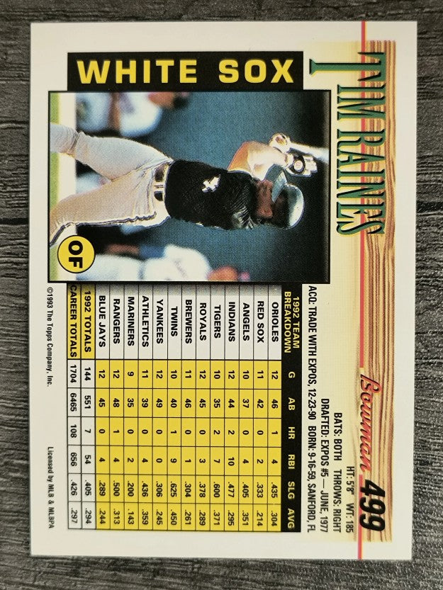 1993 Bowman #499 Tim Raines
