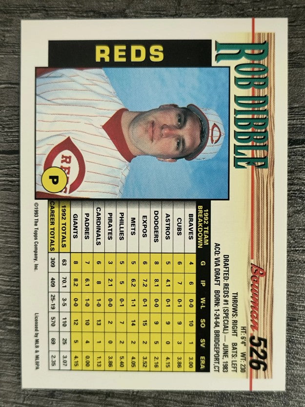 1993 Bowman #526 Rob Dibble