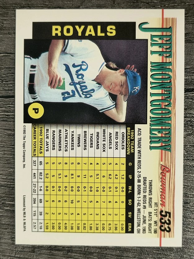 1993 Bowman #533 Jeff Montgomery