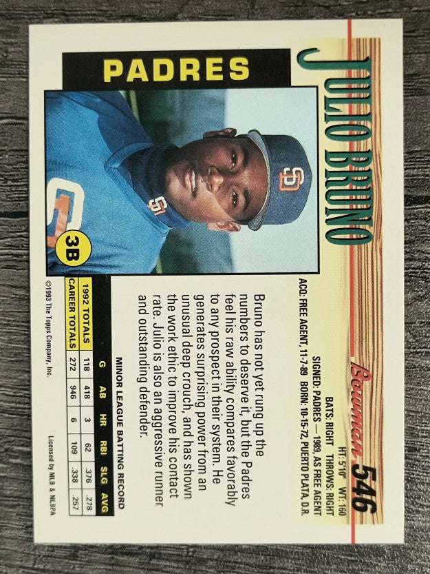 1993 Bowman #546 Julio Bruno RC