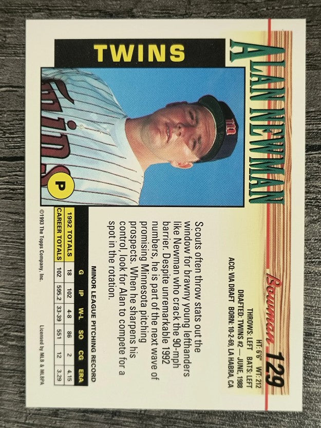 1993 Bowman #129 Alan Newman