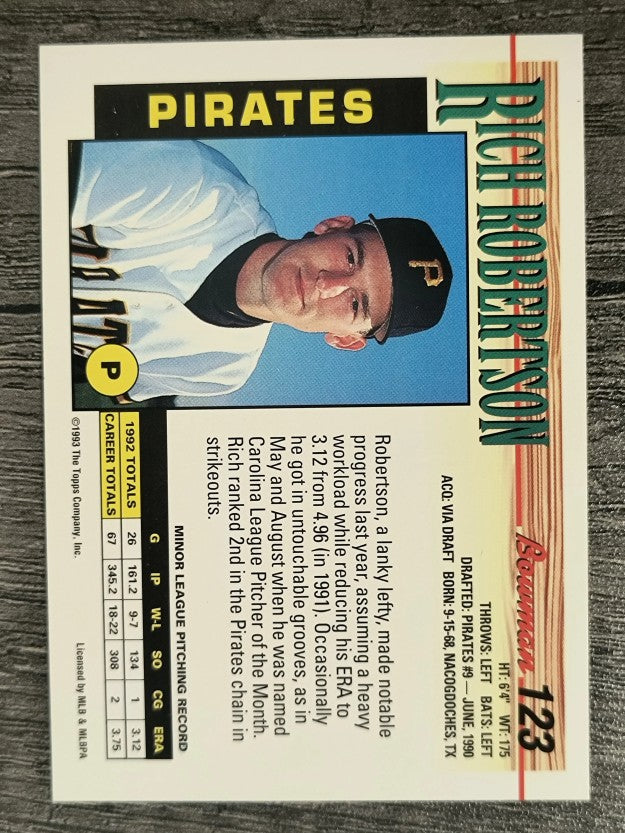 1993 Bowman #123 Rich Robertson RC