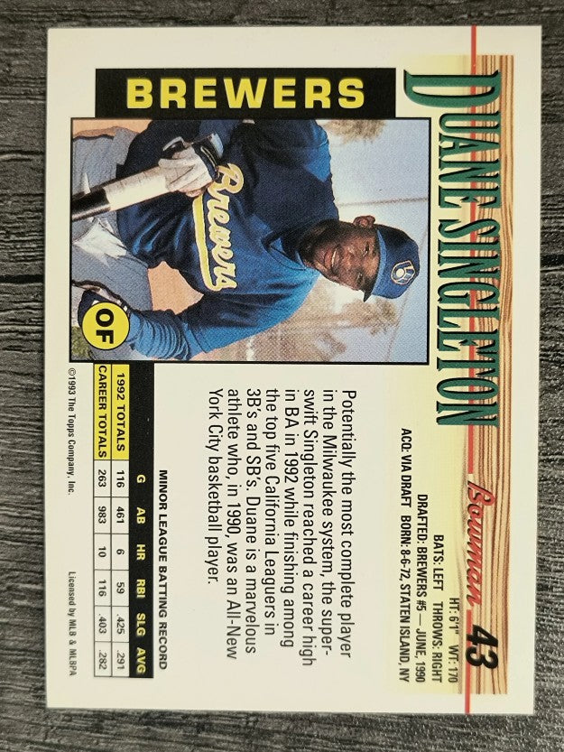 1993 Bowman #43 Duane Singleton