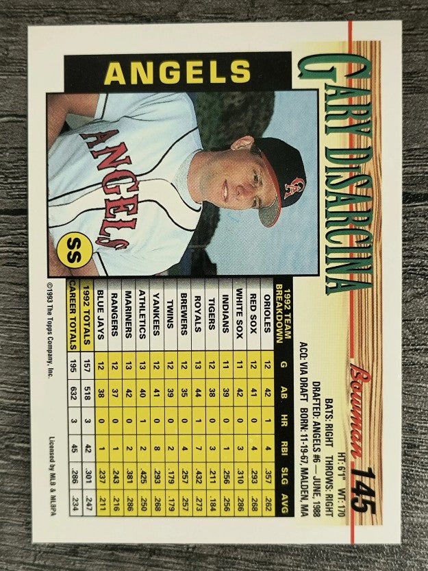 1993 Bowman #145 Gary DiSarcina