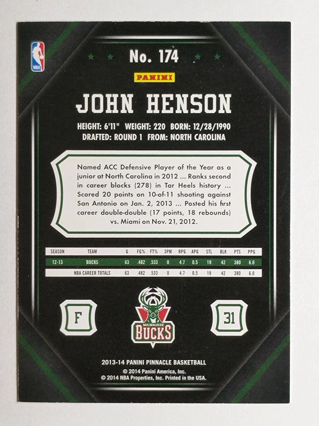 2013-14 Pinnacle Artist's Proofs #174 John Henson