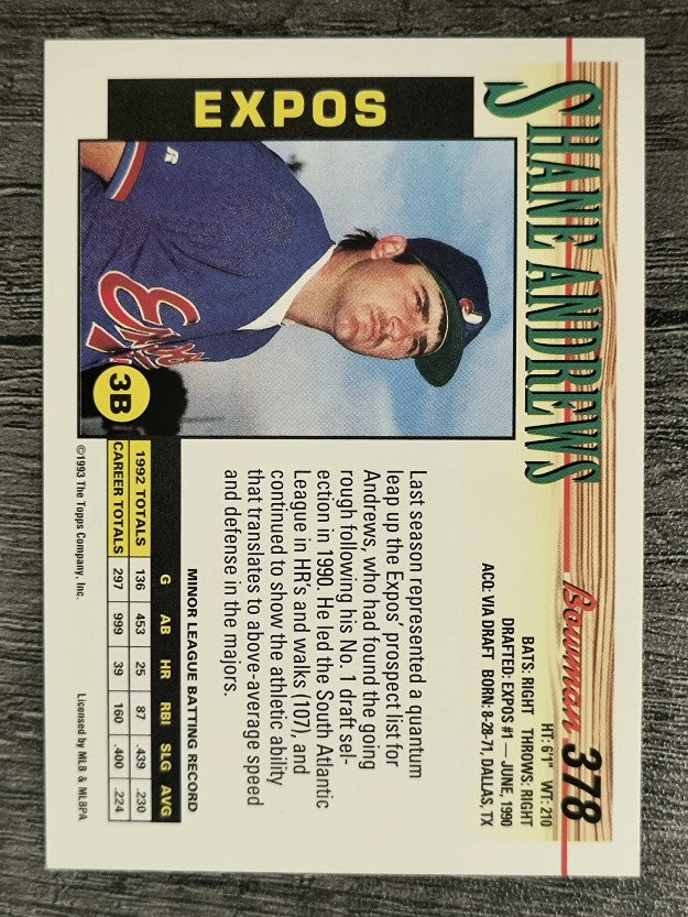 1993 Bowman #378 Shane Andrews