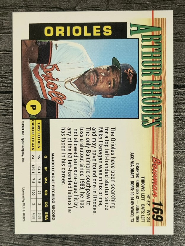 1993 Bowman #169 Arthur Rhodes