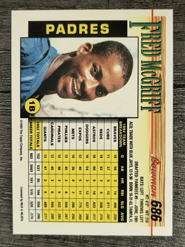 1993 Bowman #686 Fred McGriff