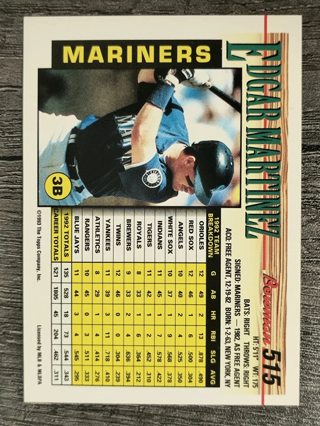1993 Bowman #515 Edgar Martinez