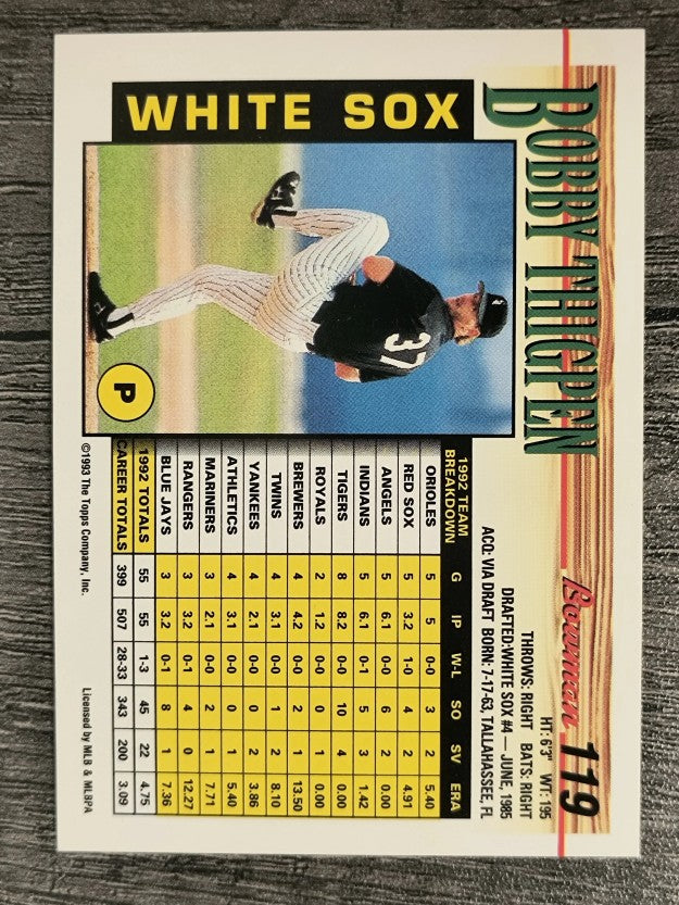 1993 Bowman #119 Bobby Thigpen
