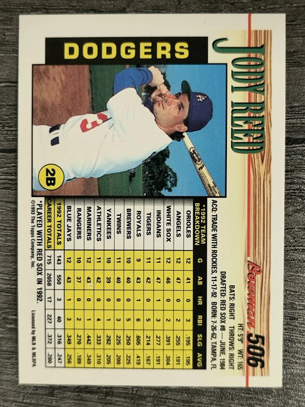 1993 Bowman #506 Jody Reed