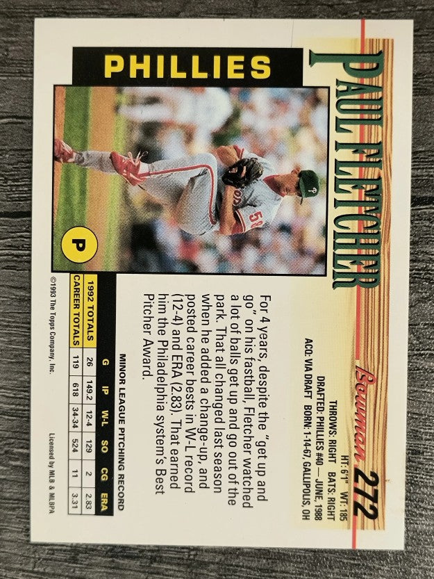 1993 Bowman #272 Paul Fletcher RC