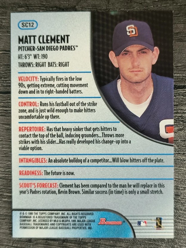 1999 Bowman Scout's Choice #SC12 Matt Clement