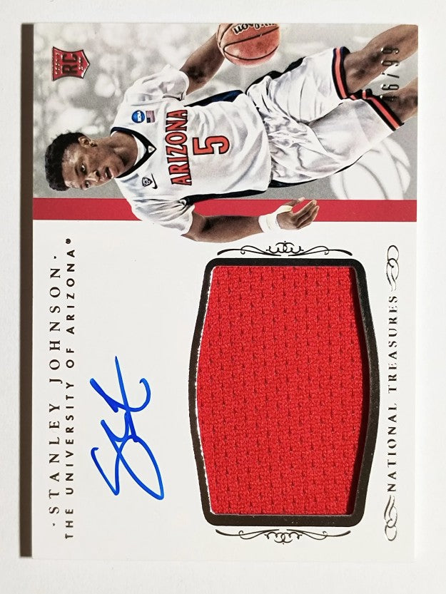 2015-16 Panini National Treasures #108 Stanley Johnson JSY AU/99 RC
