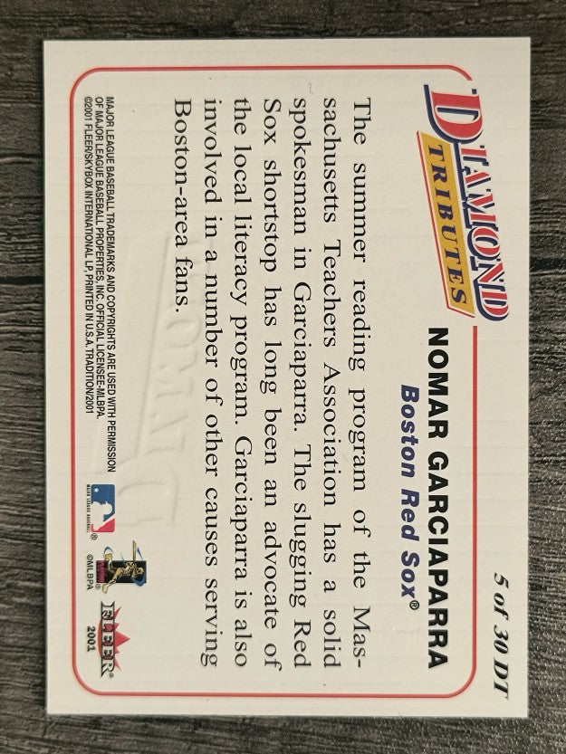 2001 Fleer Tradition Diamond Tributes #DT5 Nomar Garciaparra