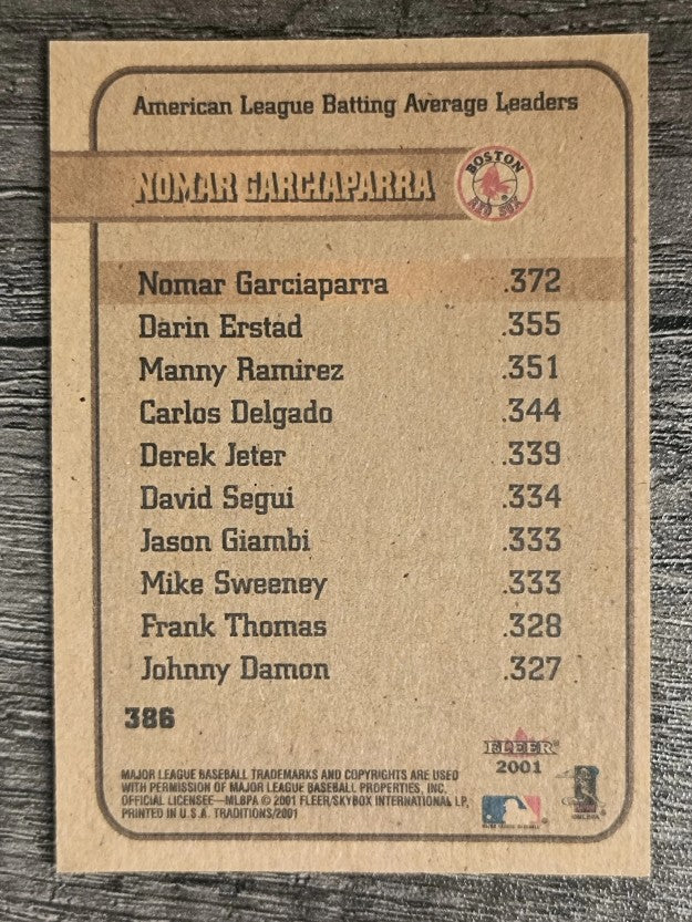 2001 Fleer Tradition #386 Nomar Garciaparra LL