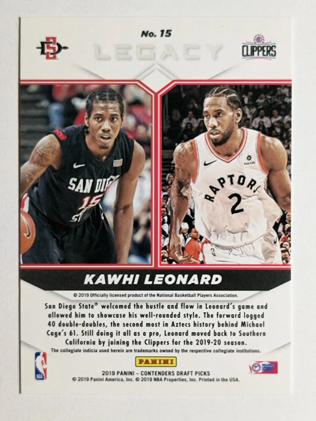 2019-20 Panini Contenders Draft Picks Legacy #15 Kawhi Leonard