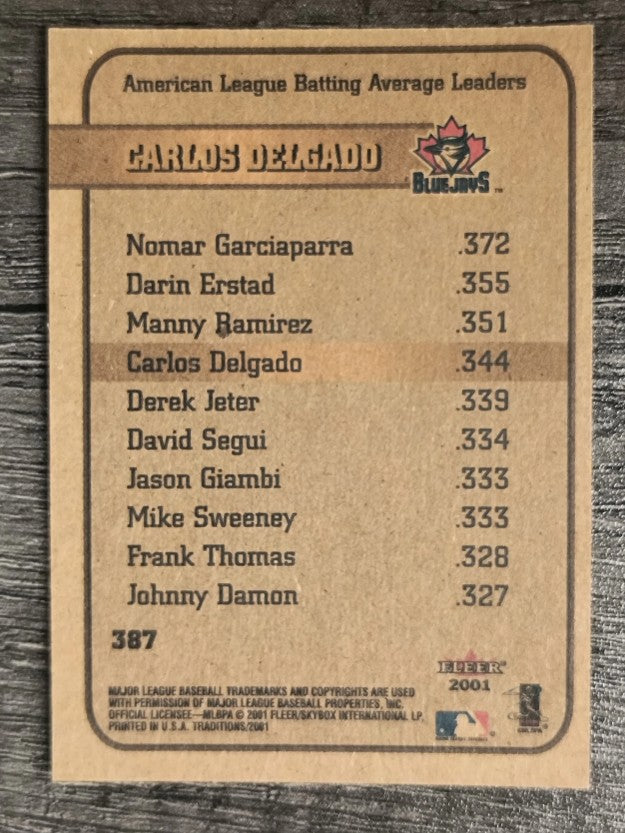 2001 Fleer Tradition #387 Carlos Delgado LL