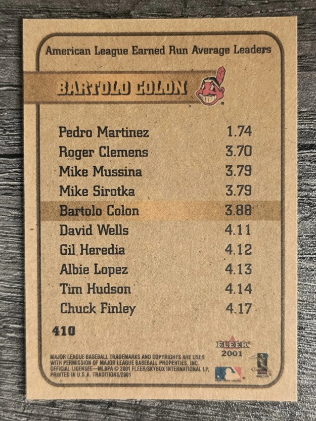 2001 Fleer Tradition #410 Bartolo Colon LL