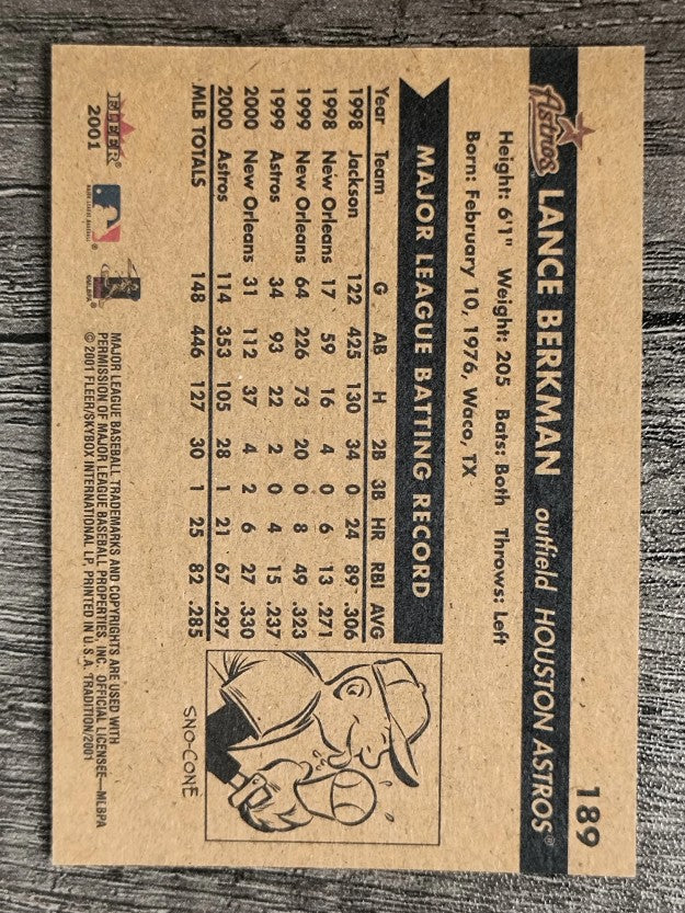 2001 Fleer Tradition #189 Lance Berkman