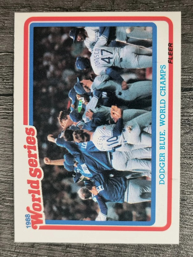 1989 Fleer World Series #12 Dodger Blue World Champs