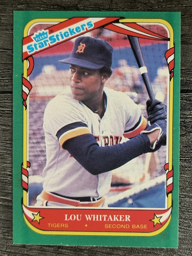 1987 Fleer Star Stickers #122 Lou Whitaker