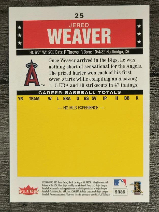 2006 Fleer Tradition #25 Jered Weaver